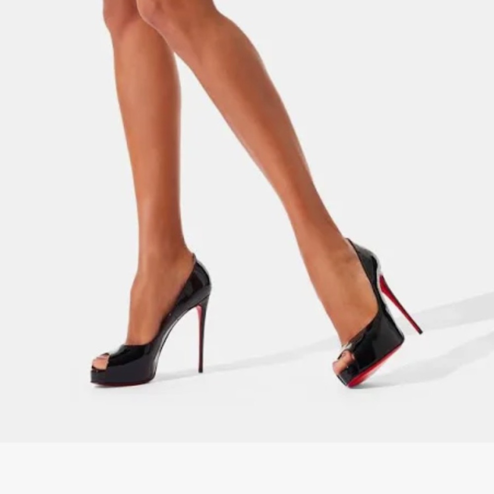Christian Louboutin Black Peep Toe Heels
